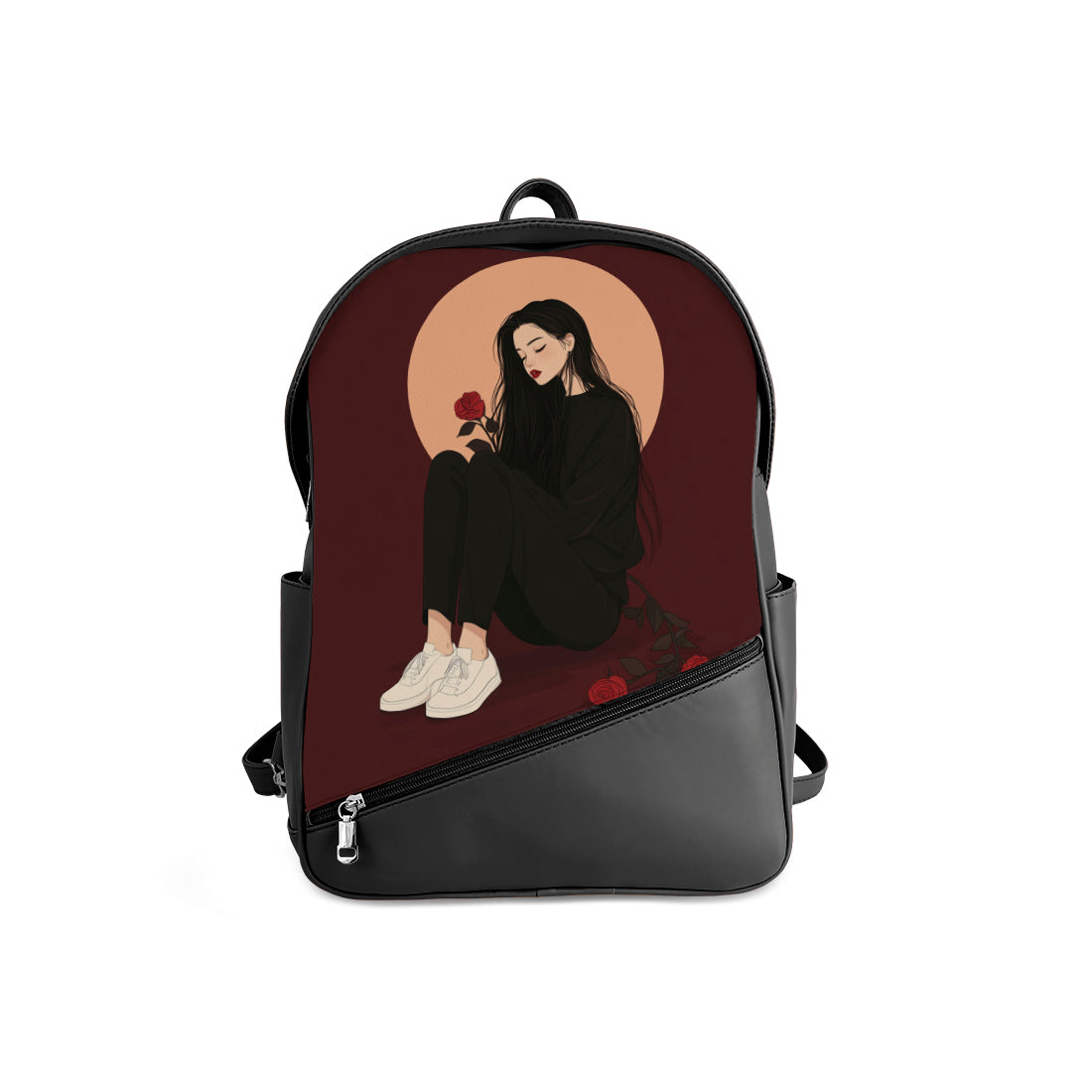 Foldover Backpack Comfort Flowers Dropping