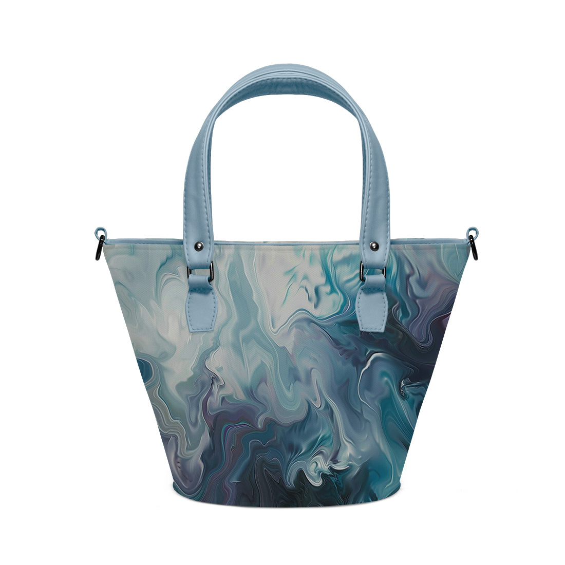 Sleek Aura Handbag Sky Swirl